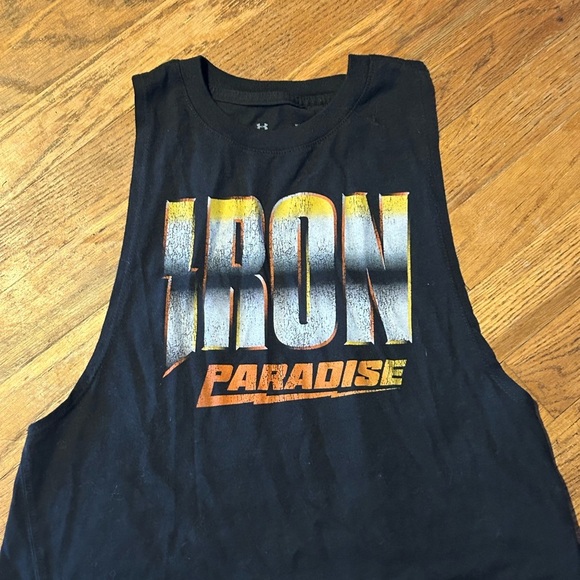 Under Armour Black and Orange Iron Paradise Tank, Sz XS - Picture 2 of 4